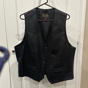 Scully Men's Black Leather Vest